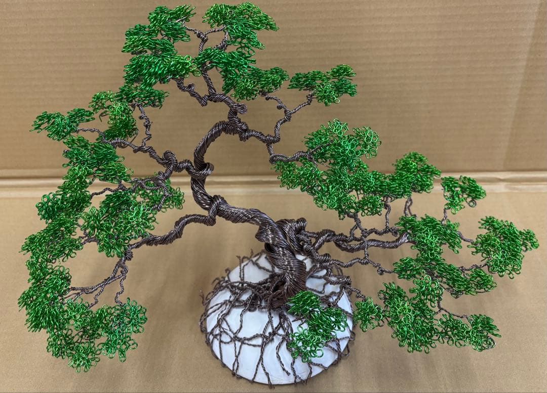 手作りワイヤー盆栽アートオブジェ