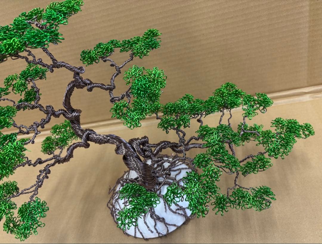 手作りワイヤー盆栽アートオブジェ