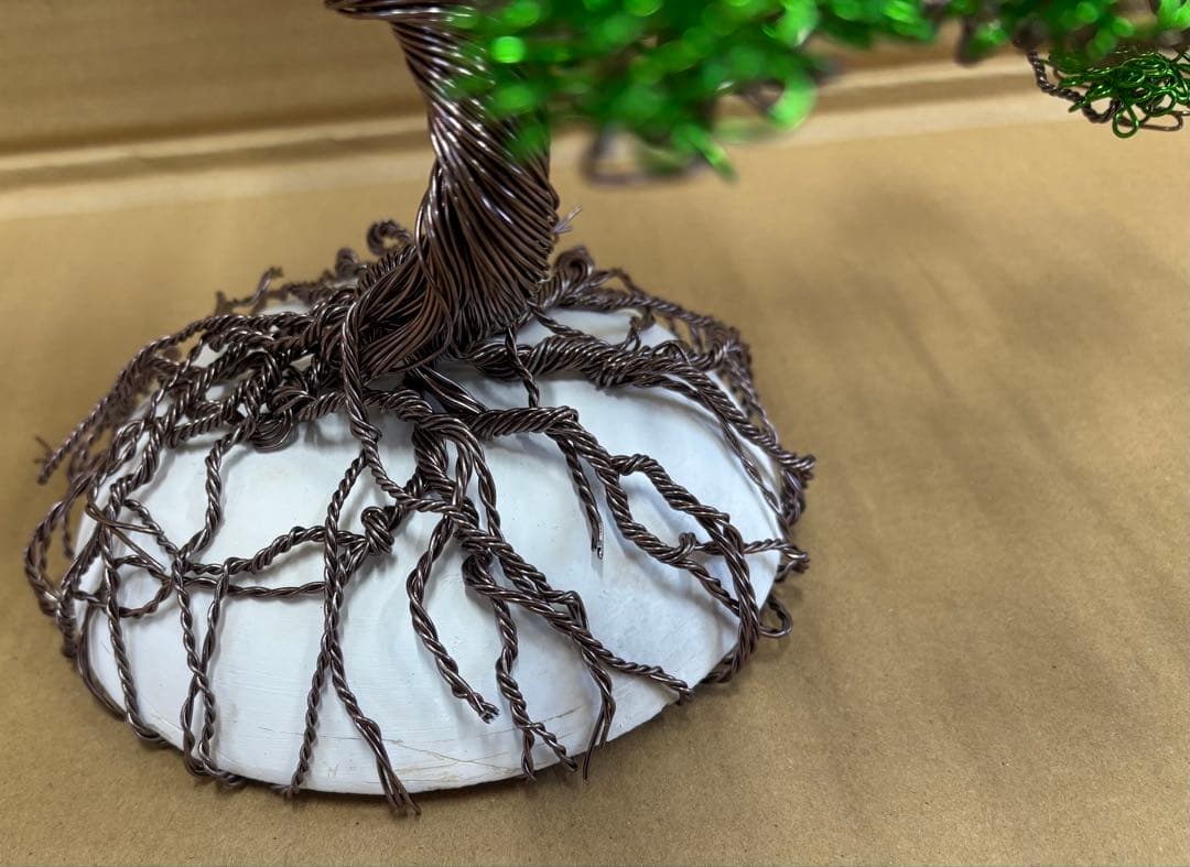 手作りワイヤー盆栽アートオブジェ