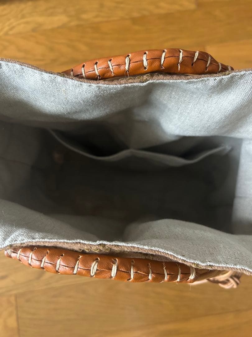 ハンドメイド ミナペルホネンタンバリン カゴバッグ