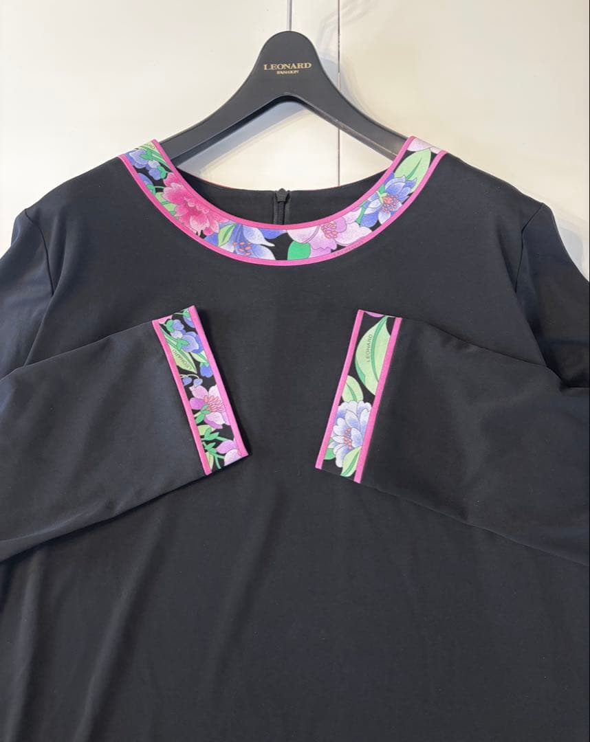 ★LEONARD★未使用★2025／新作★ブラックチュニック★４４★