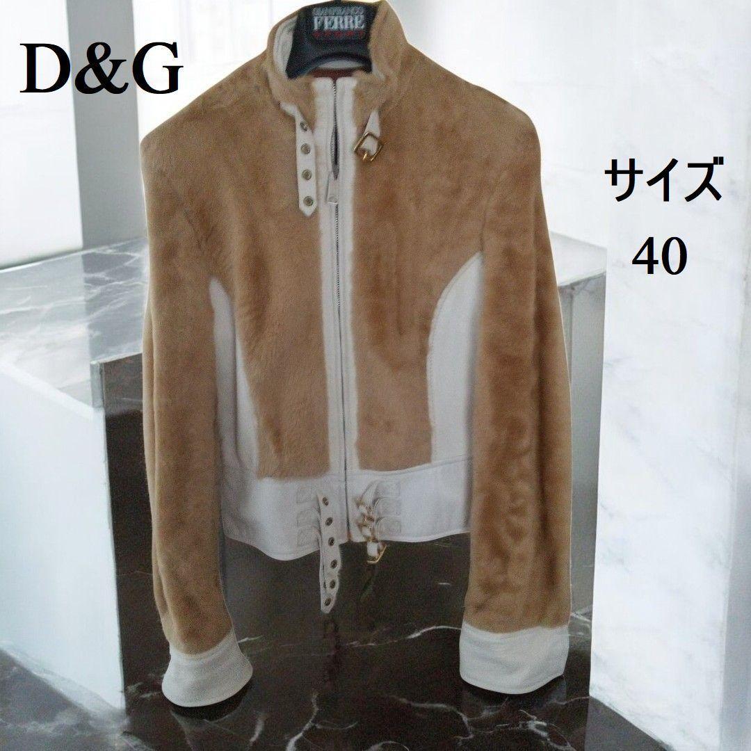 【美品】D&G ドルチェ＆ガッバーナ レザージャケット　ライダース ホワイト