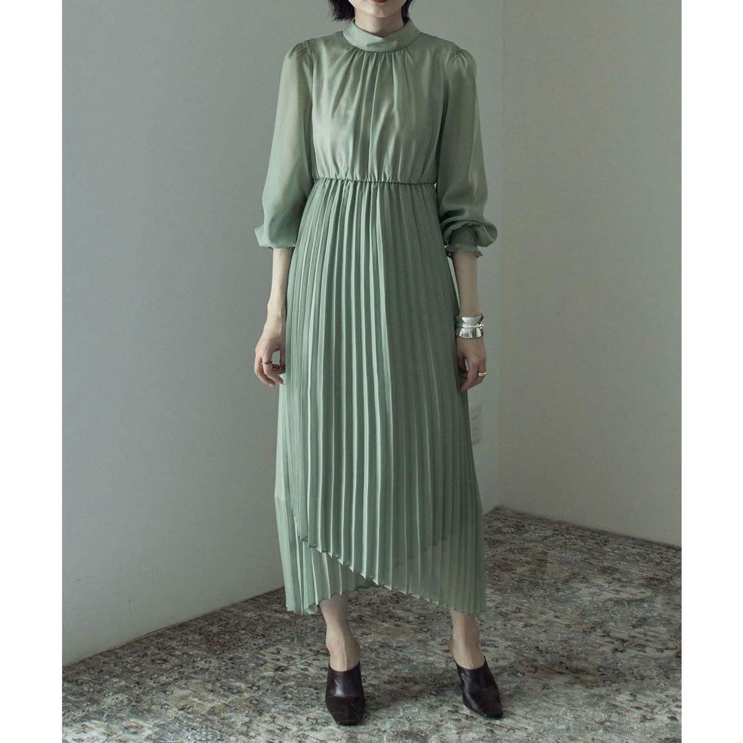 etoll.　エトル　ドレス　ワンピース　レースビスチェ×ボトルネックプリーツ