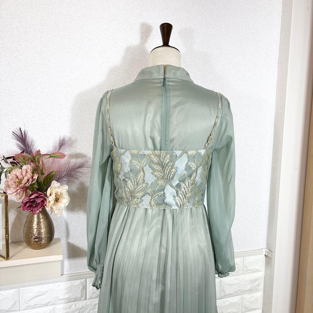 etoll.　エトル　ドレス　ワンピース　レースビスチェ×ボトルネックプリーツ