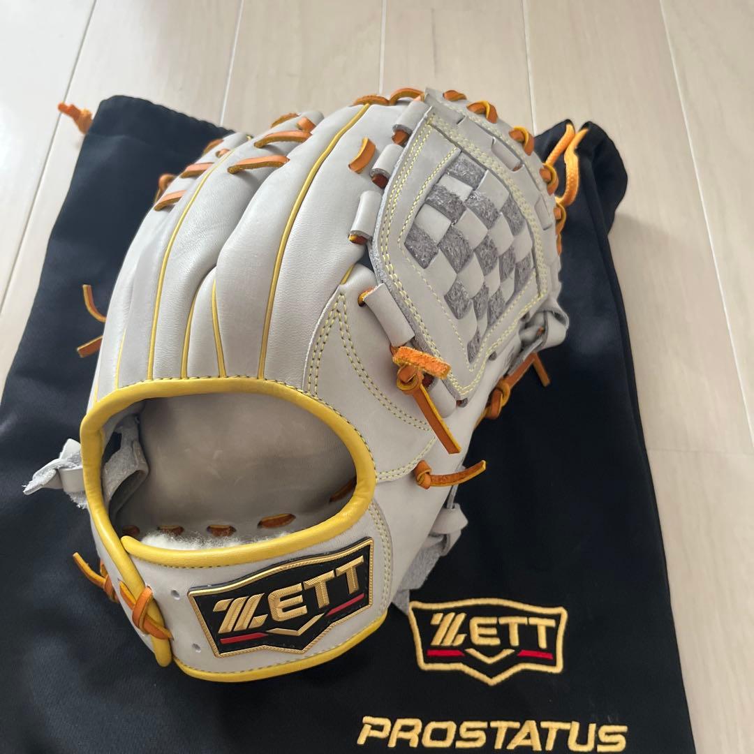 ZETT PROSTATUS 軟式グローブ 源田モデルグレー/オレンジ