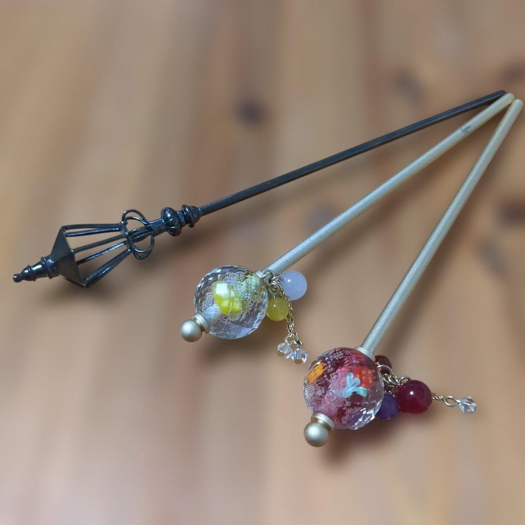 かんざし屋wargo「ガス灯簪×カクテルとんぼ玉サングリア×ソルティドック」