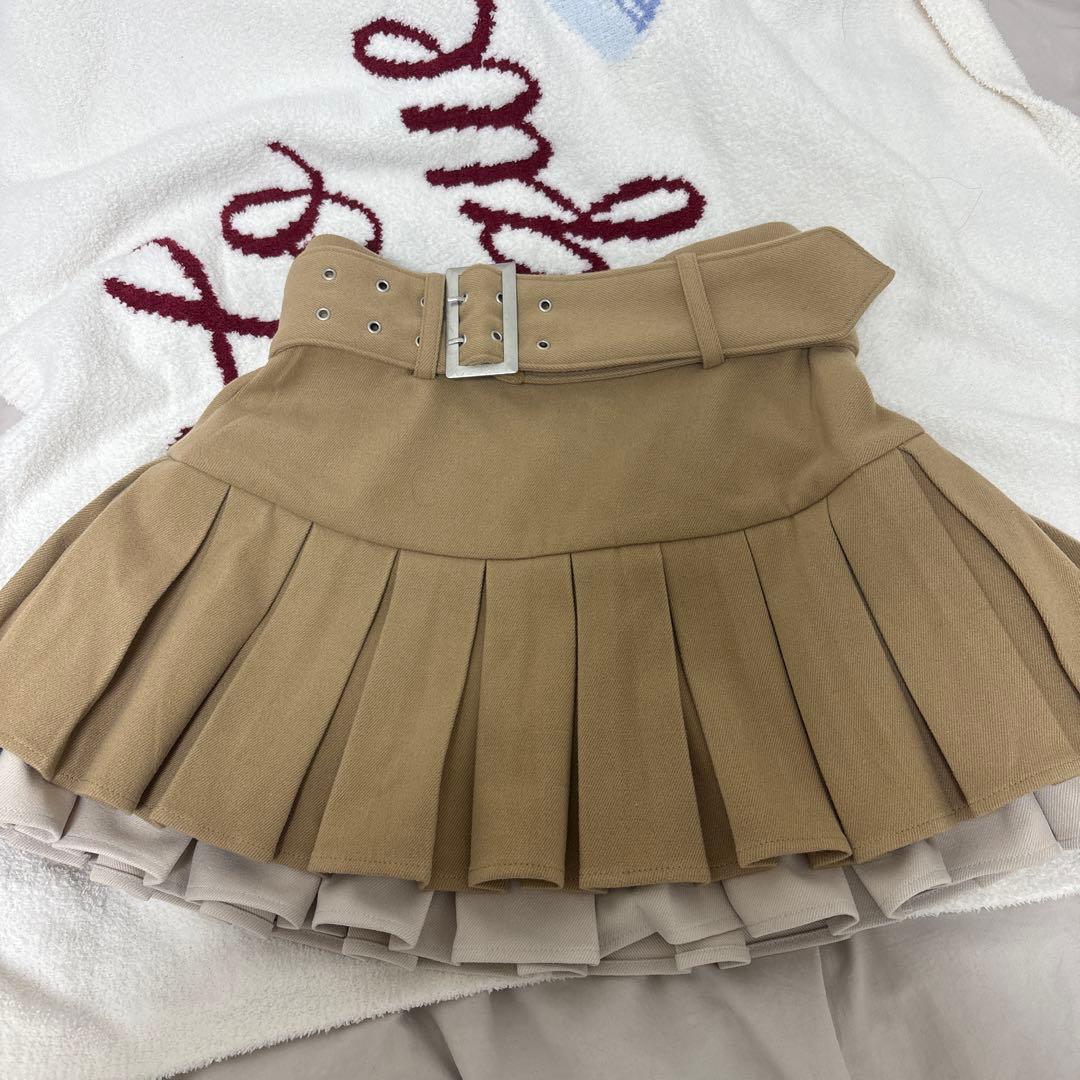 ダブルプリーツミニスカート