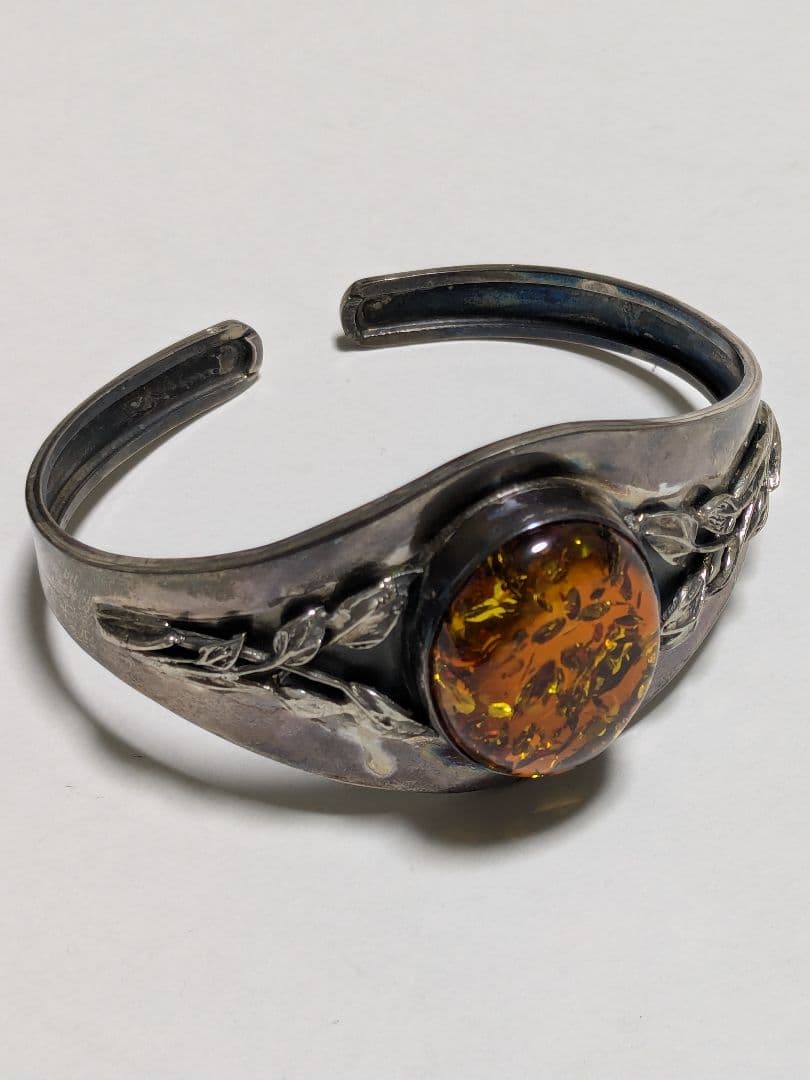 天然琥珀 バングル SV925 ヴィンテージ