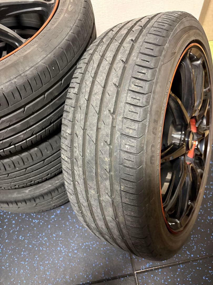 Gスピード215/45R18 ブラックホイールセット 5穴 4本