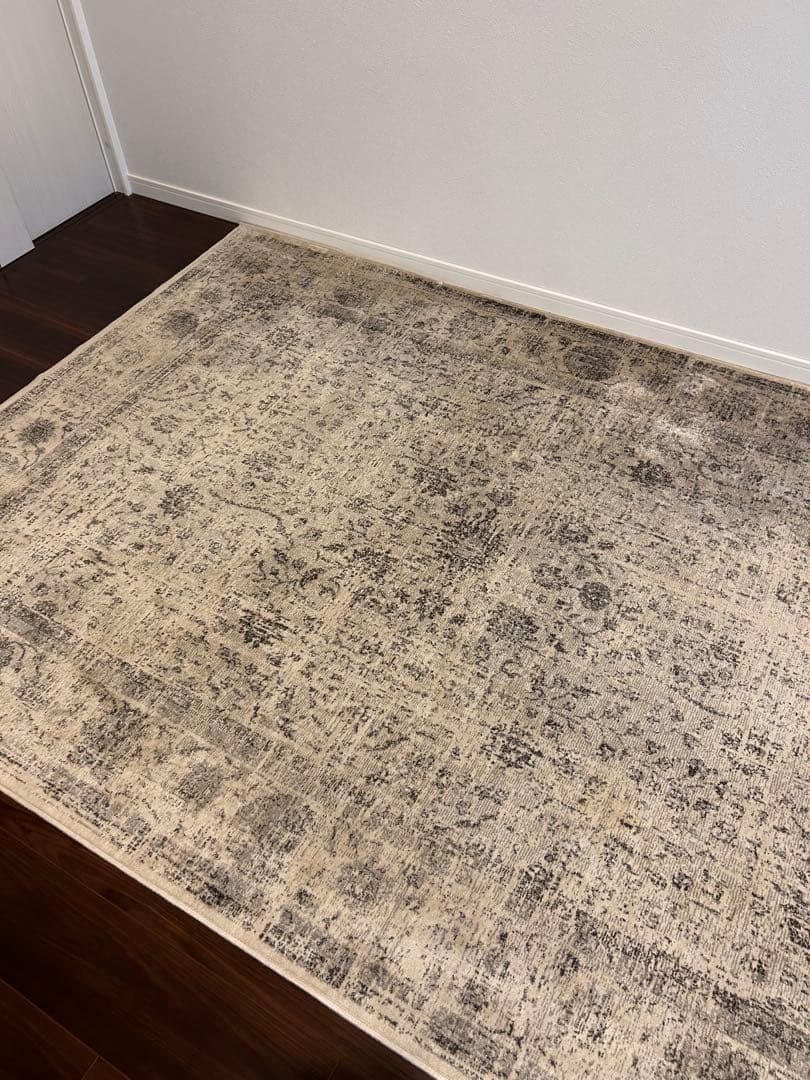 ヴィンテージ調ラグ ベージュ グレー