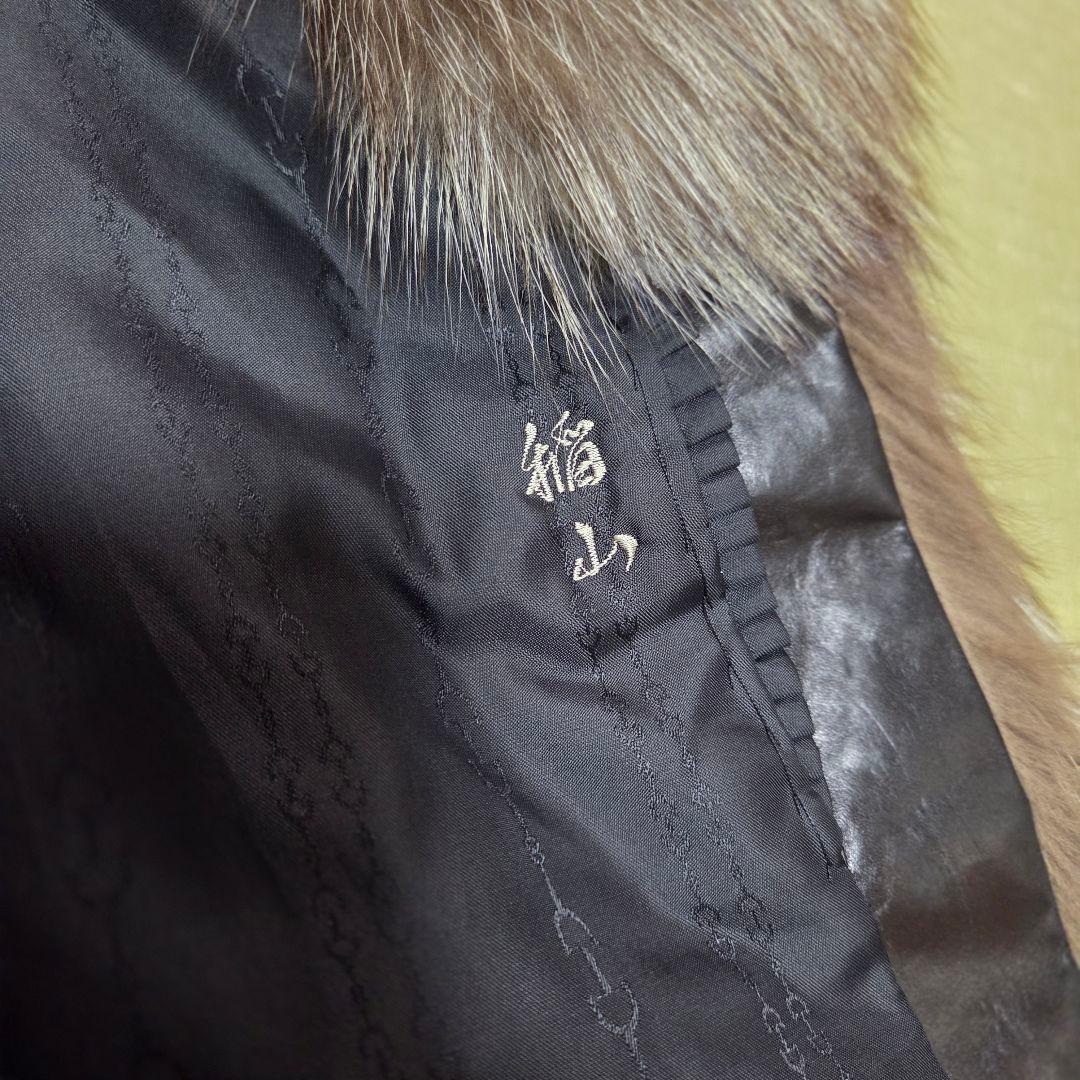 女優襟 シルバーフォクス 11号 肉厚 本物 リアルファーコート