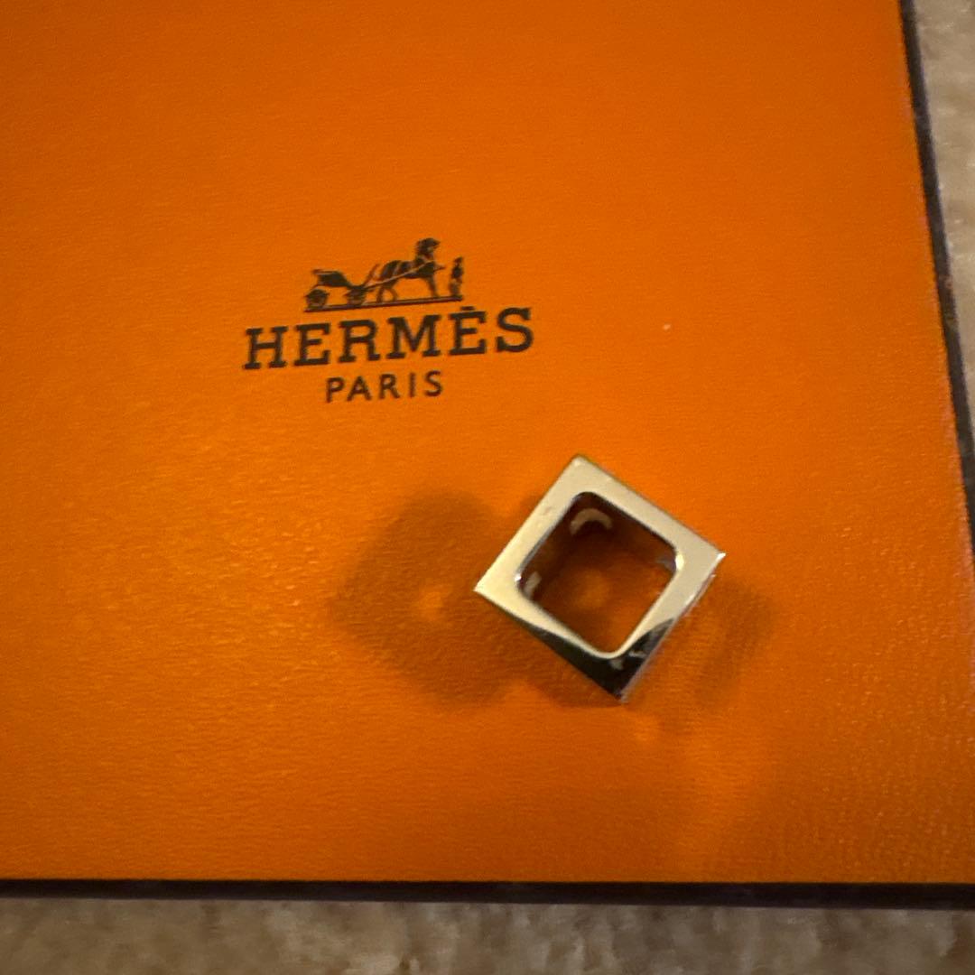 HERMES カージュドアッシュ　Hキューブ　ネックレス　ホワイト