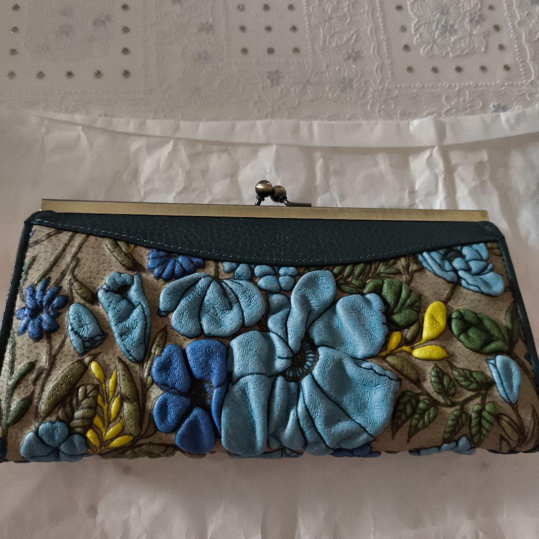 む*ぎ様 花柄デコブランシェがま口財布