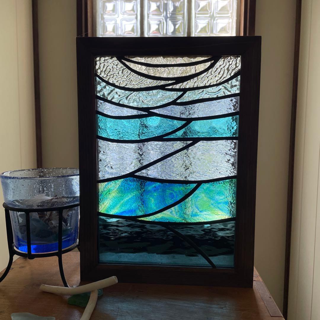 ステンドグラス　パネル　モザイクアート　深海