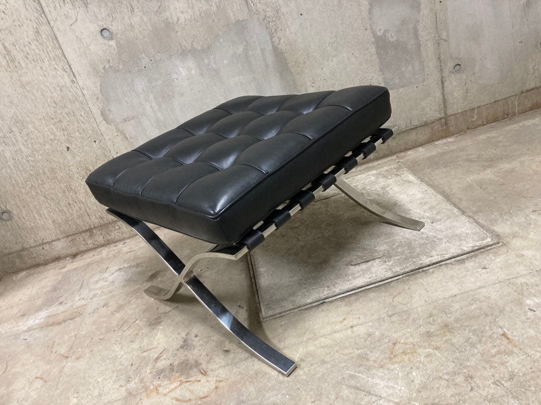 定価80万？Knoll バルセロナ スツール チェア オットマン 黒