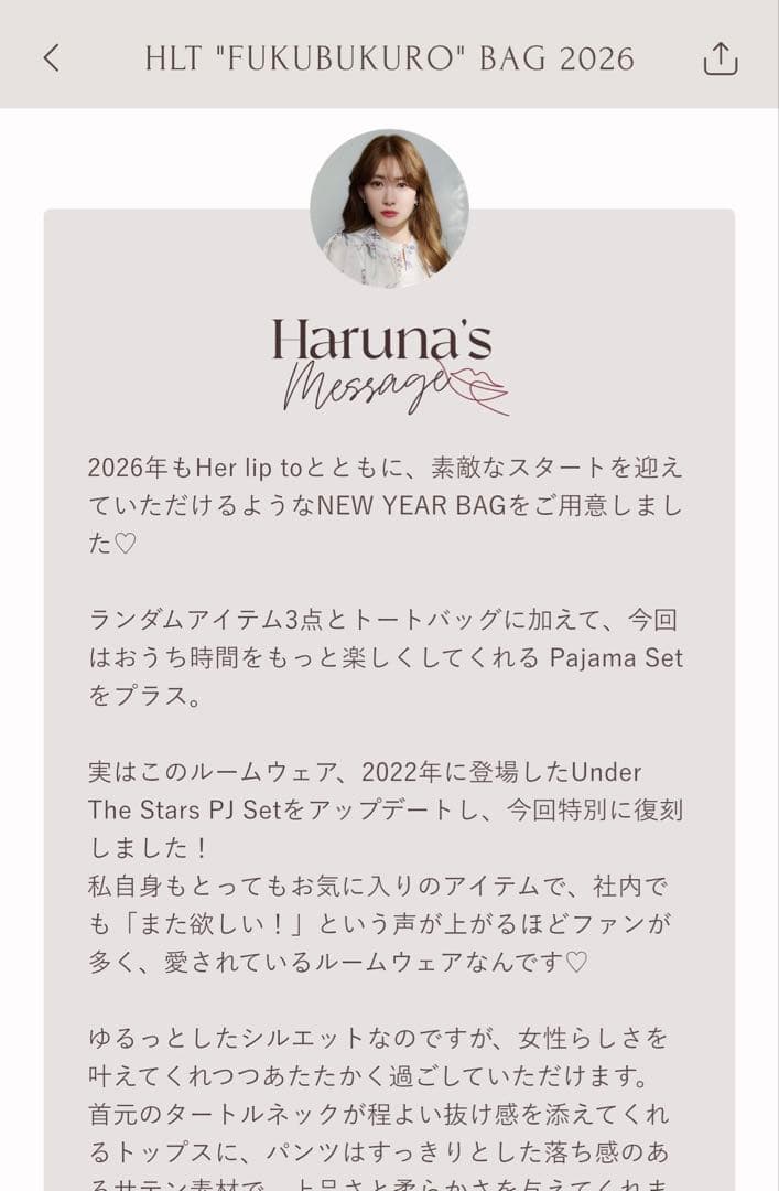 herlipto 福袋 HLT \"FUKUBUKURO\" BAG 2026 S