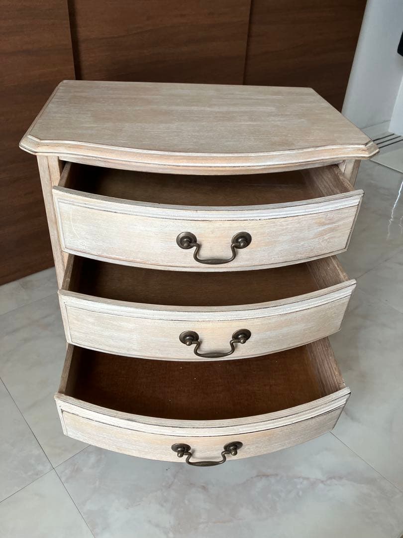 木製 3段 チェスト シャビーシック