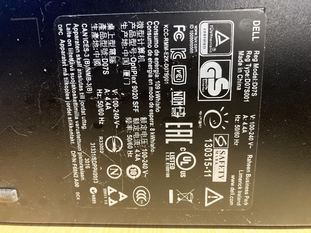 DELL Optiplex 9020 SSF　CPU-i7-4790　OP