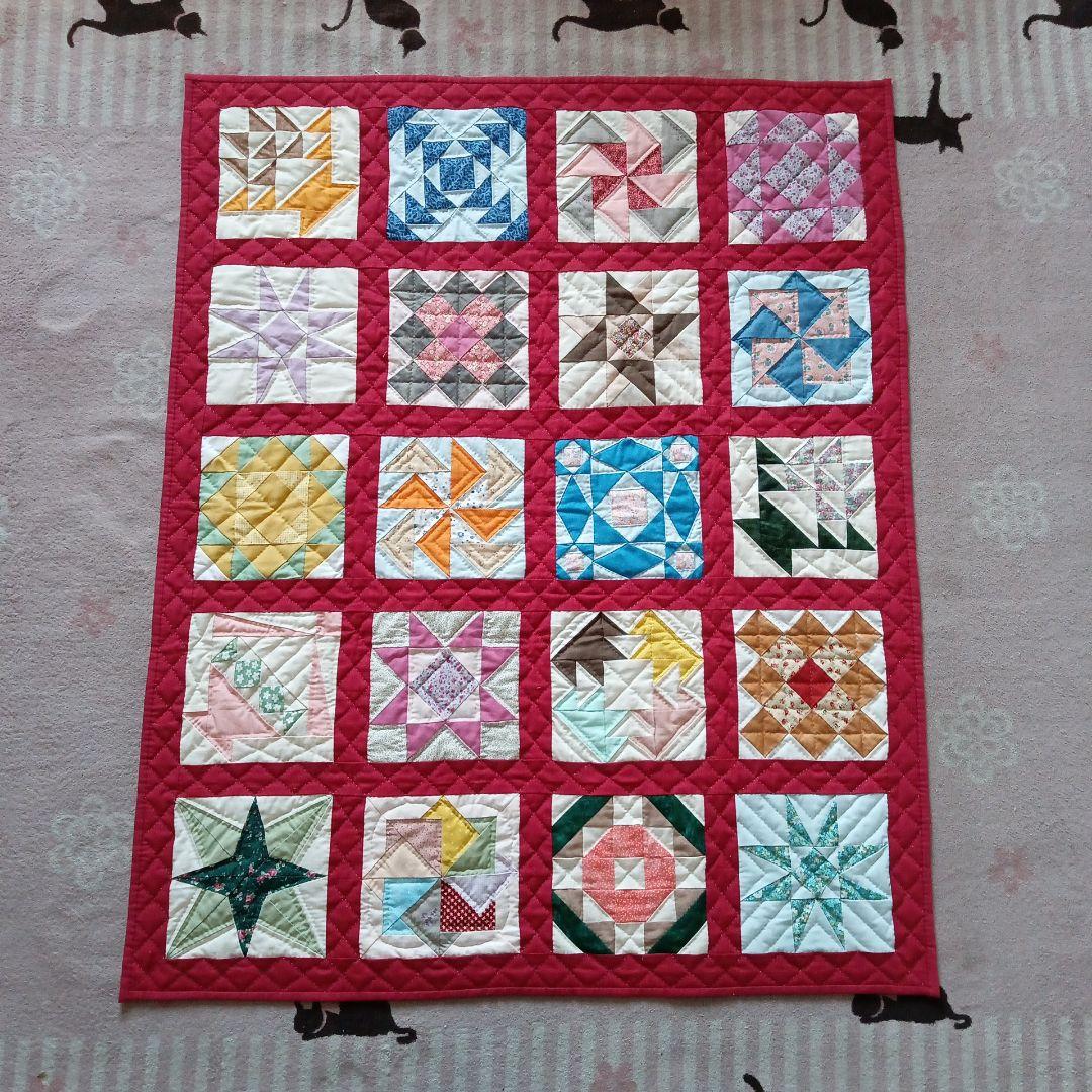 2501 パッチワークキルト　タペストリー　114×93㎝