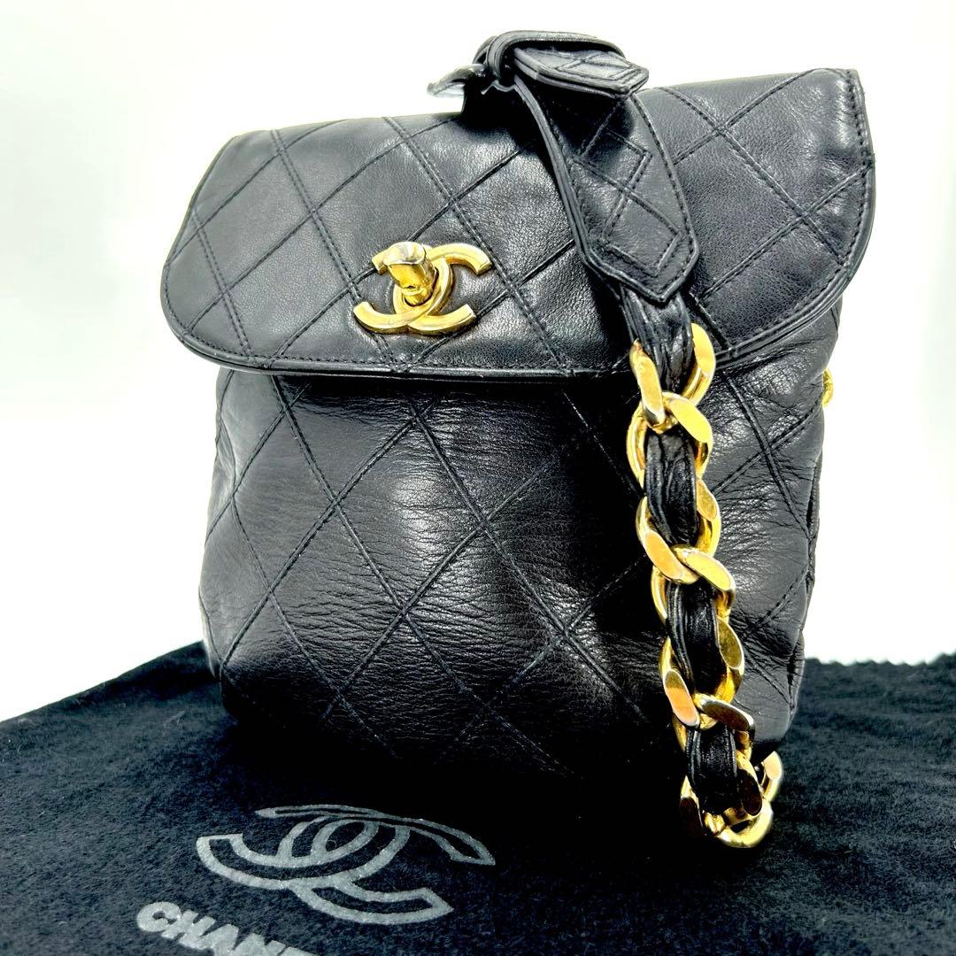 美品✨　シャネル　ウエストポーチ　ビコローレ　ココマーク　ターンロック　チェーン