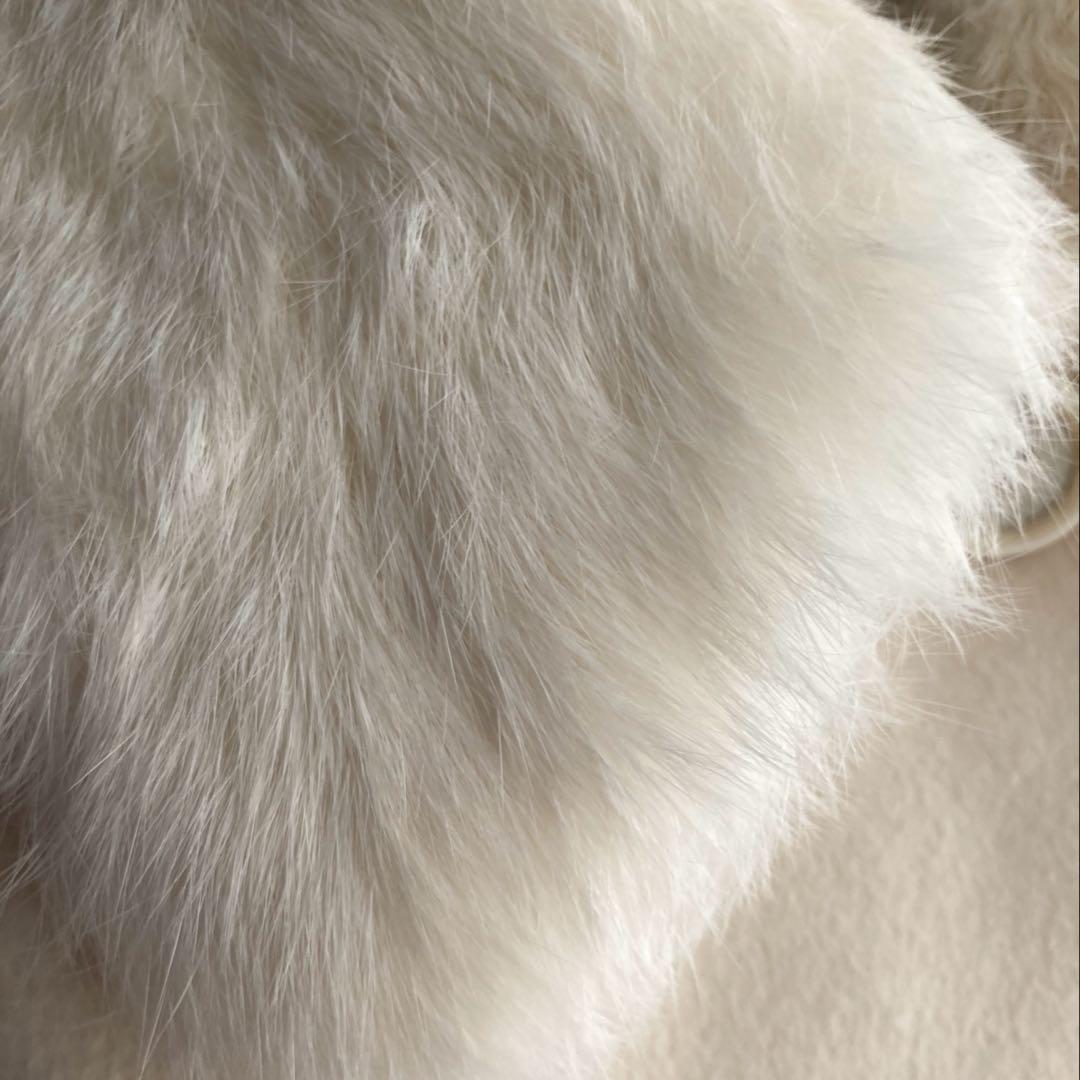 HUGO BOSS 美品 ジャケットコート ファー襟 ショート丈 オフホワイト