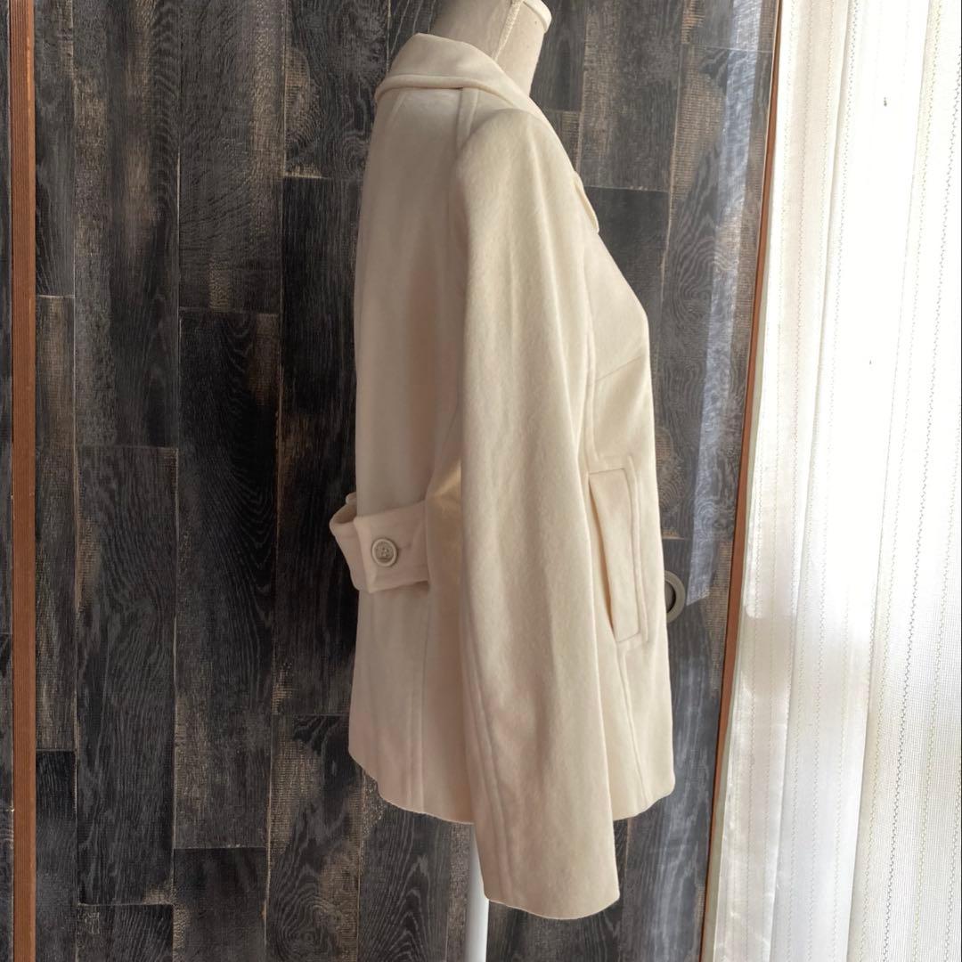 HUGO BOSS 美品 ジャケットコート ファー襟 ショート丈 オフホワイト