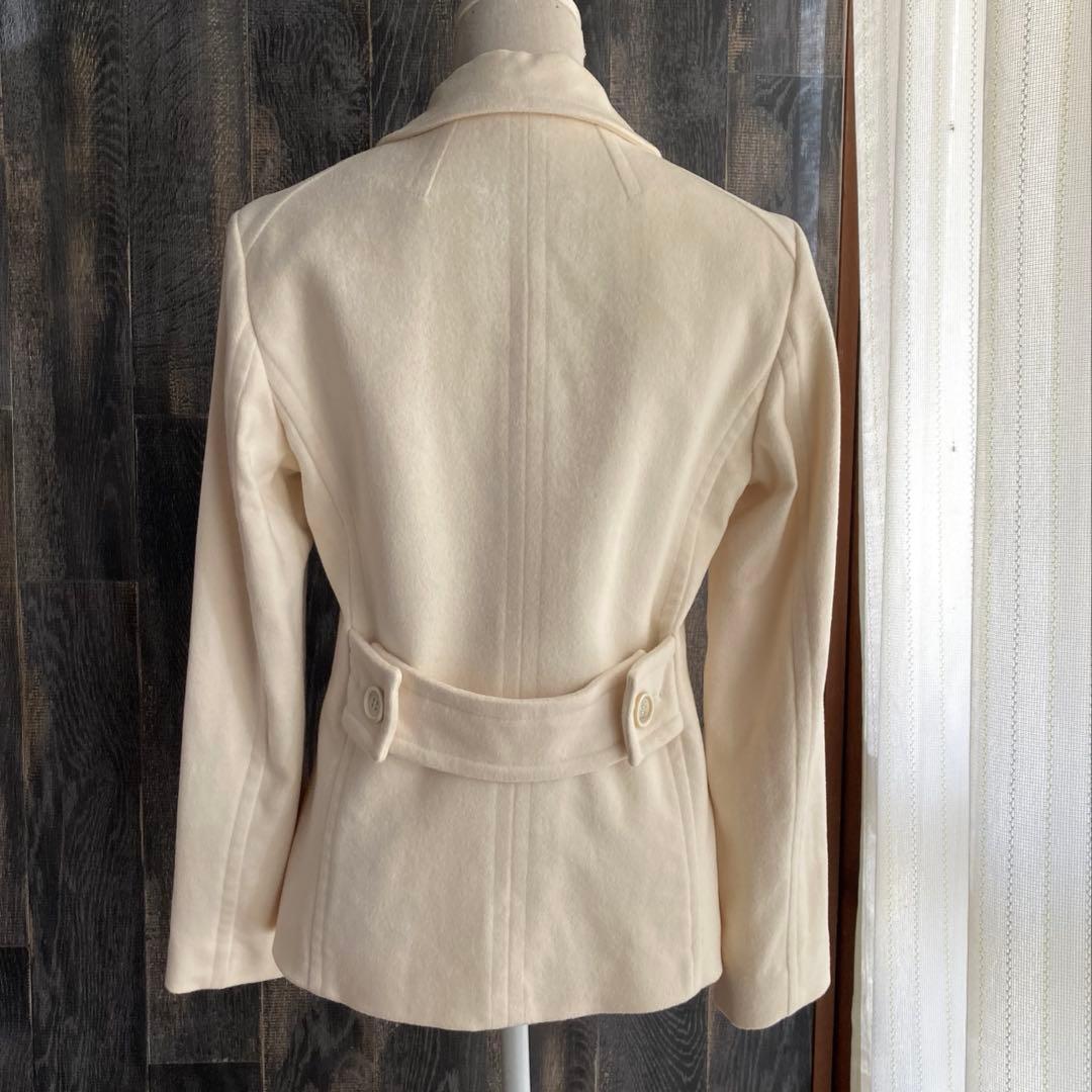 HUGO BOSS 美品 ジャケットコート ファー襟 ショート丈 オフホワイト