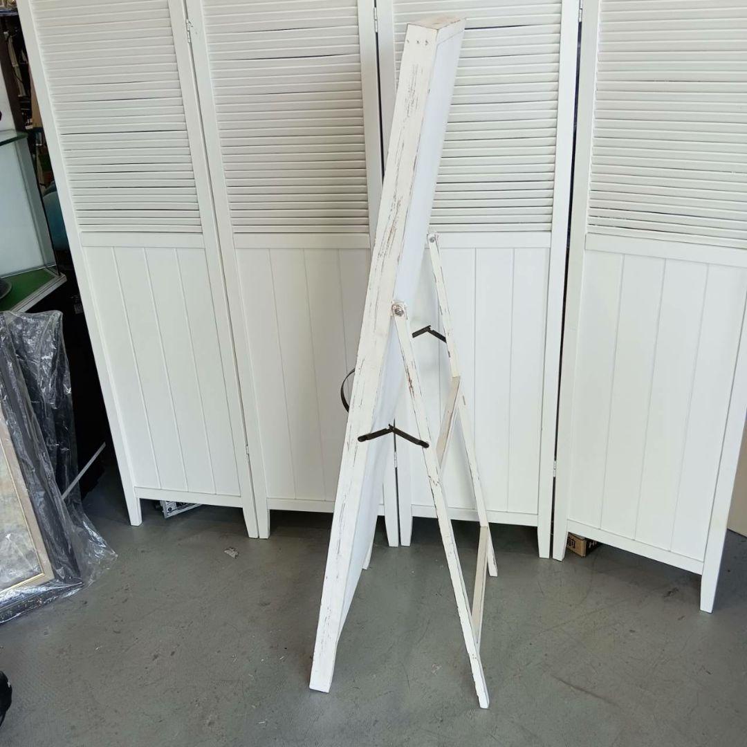 ホワイト シャビーシックス タンドミラー ヴィンテージ加工 0923-011