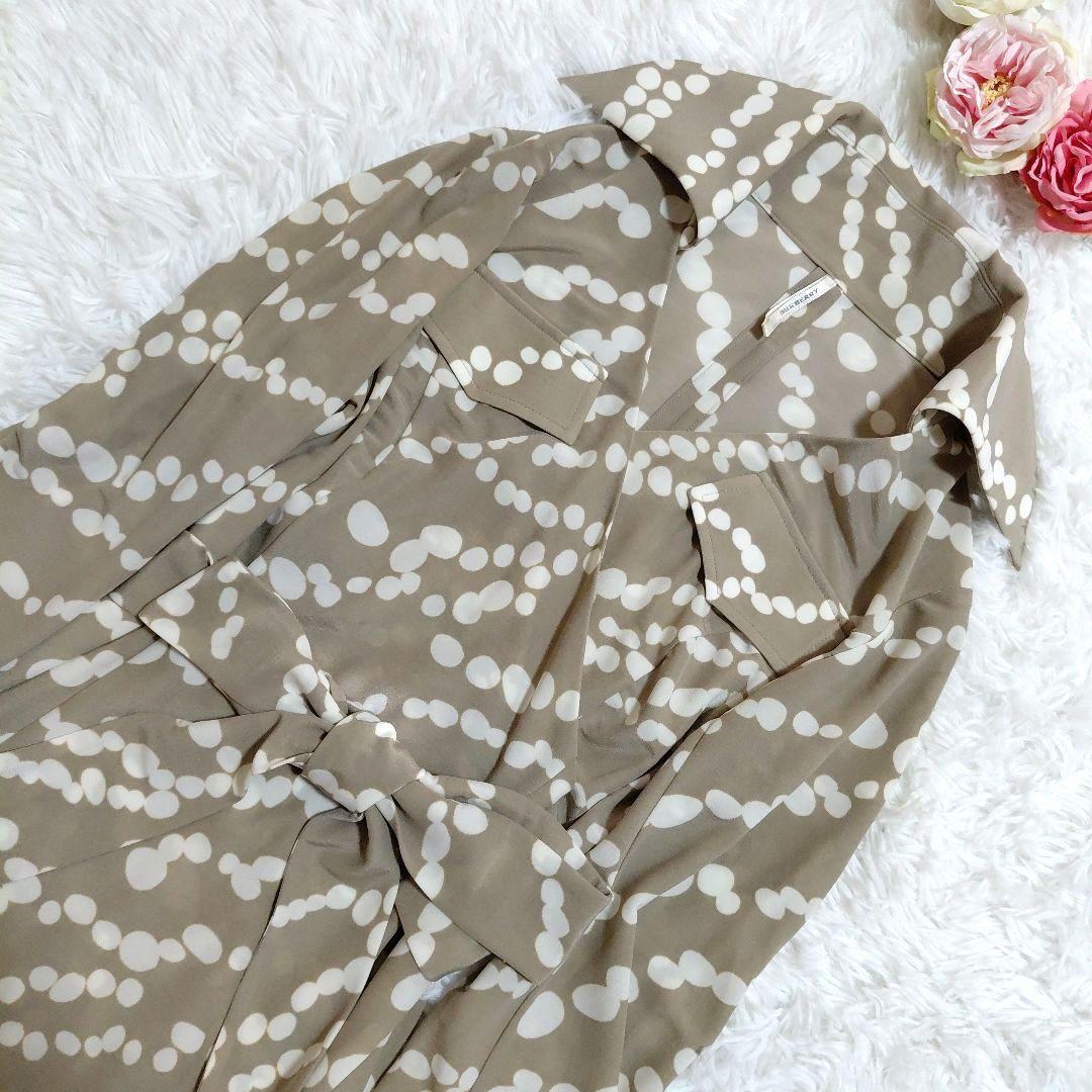 バーバリー　BURBERRY　ワンピース　 カシュクール　総柄　ベルトリボン