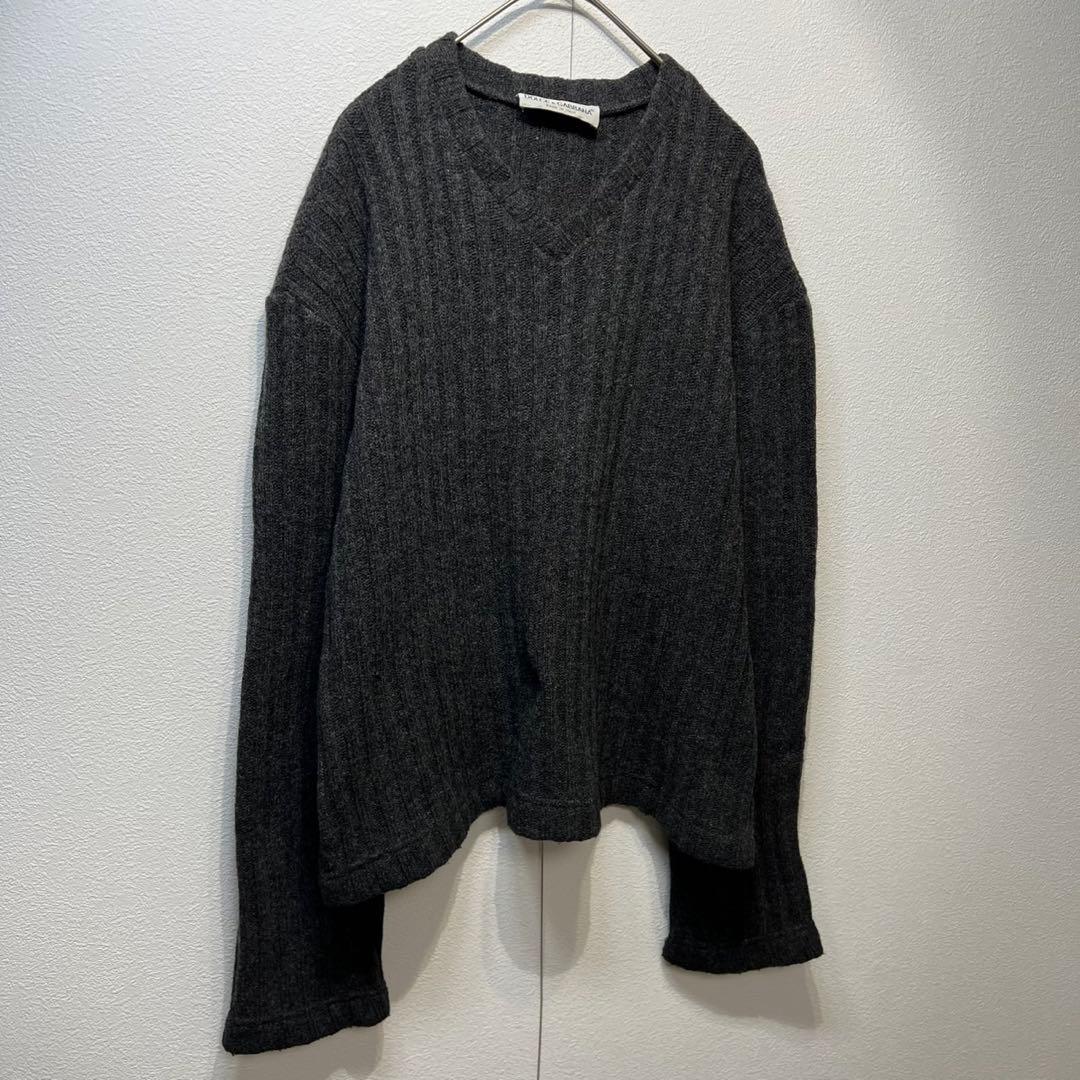 希少 美品 ドルチェアンドガッバーナ 上質 ウール Vネック リブ ニット 48