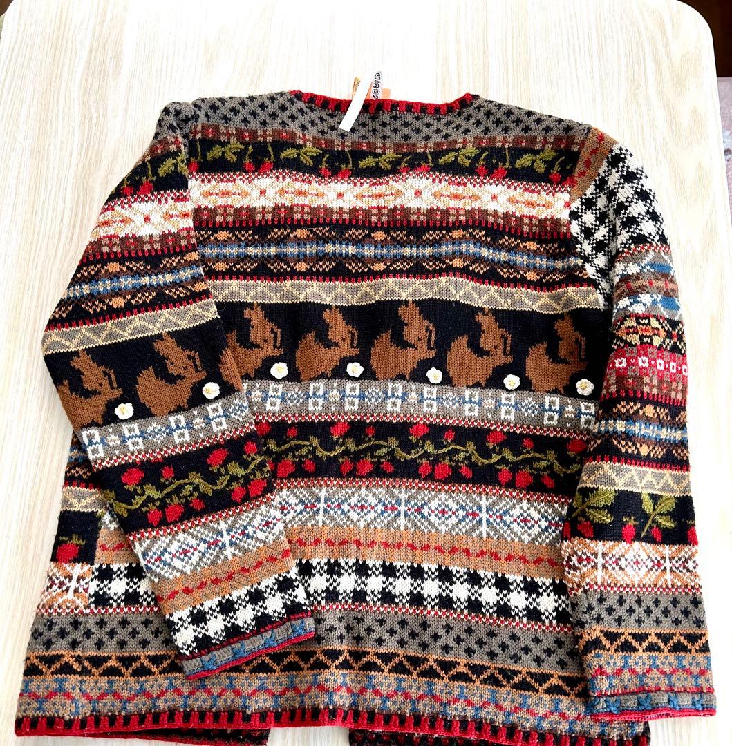 最安値お値下！美品PINK HOUSE苺モチーフカーディガン・クリーニング済