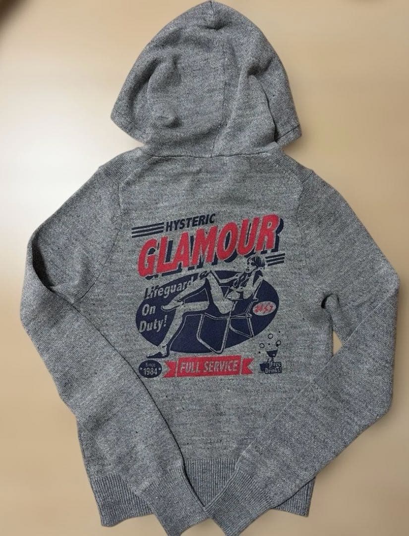 ヒステリックグラマー グレー ジップアップパーカー ニット