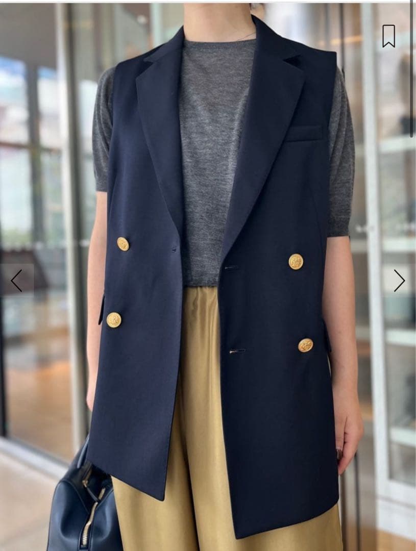 トゥモローランド MACPHEE ウールギャバジン ダブルブレストジレ