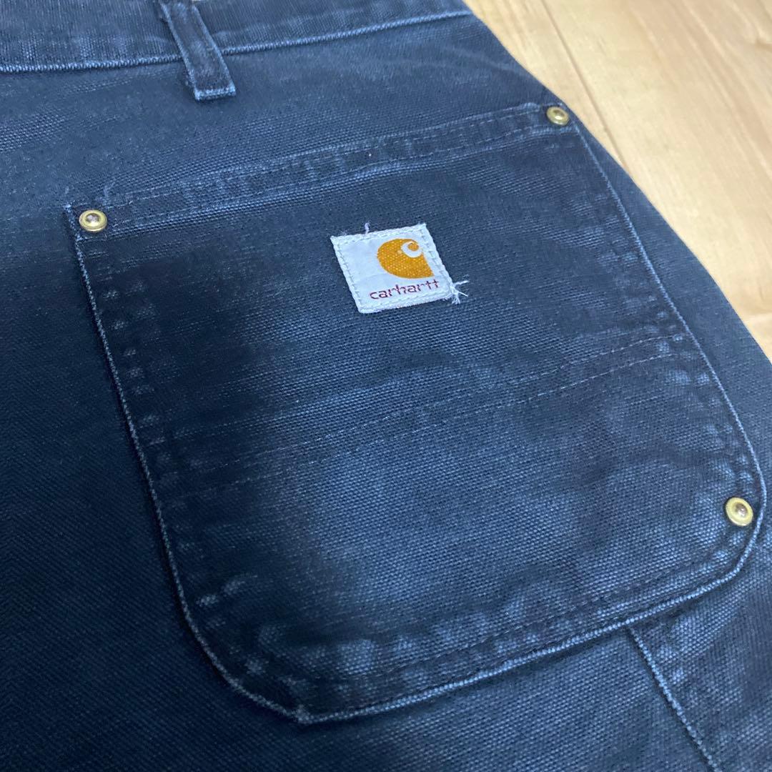 Carhartt ダーク デニムワークパンツ　カーゴパンツ　補強膝付き