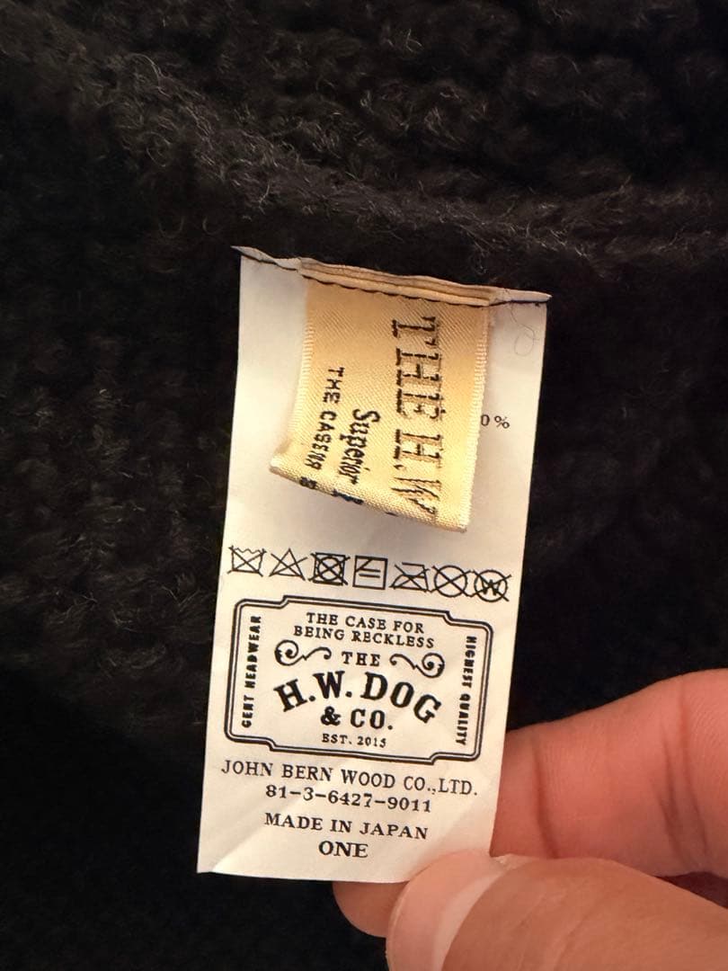 帽子 THE H.W.DOG WOOL KNIT HAT BLACK D-00817