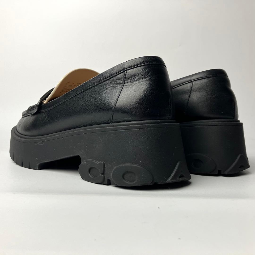 【美品】COACH ルーシー　厚底　レザーローファー　チャンキーヒール　23.5