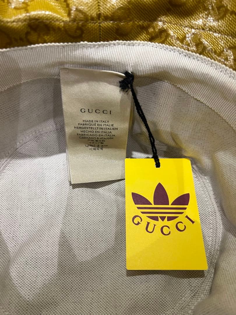GUCCI グッチ　adidasコラボ　帽子　ハット M58センチ　箱バッチ付き
