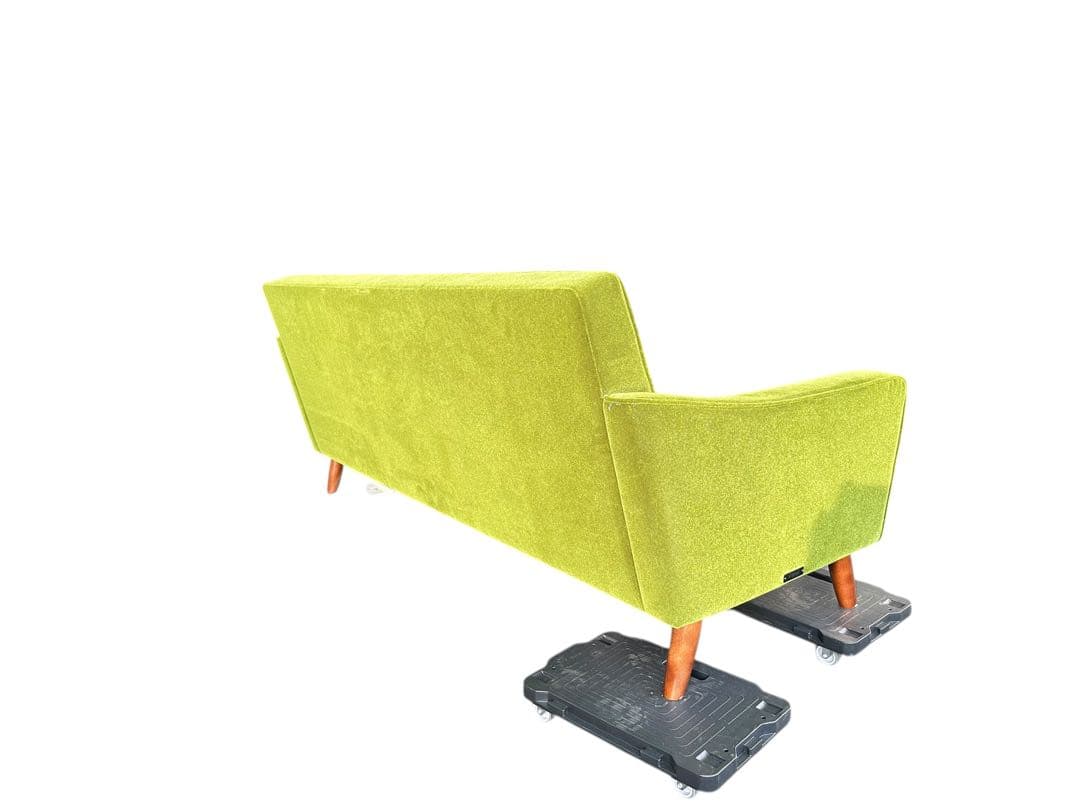 かる　【美品】カリモク ロビーチェア 3シーター モケットグリーン