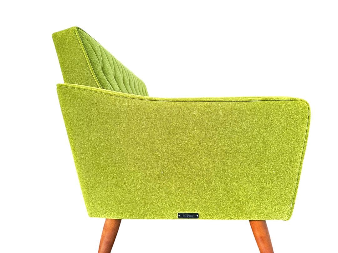 かる　【美品】カリモク ロビーチェア 3シーター モケットグリーン