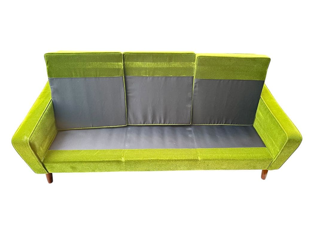 かる　【美品】カリモク ロビーチェア 3シーター モケットグリーン