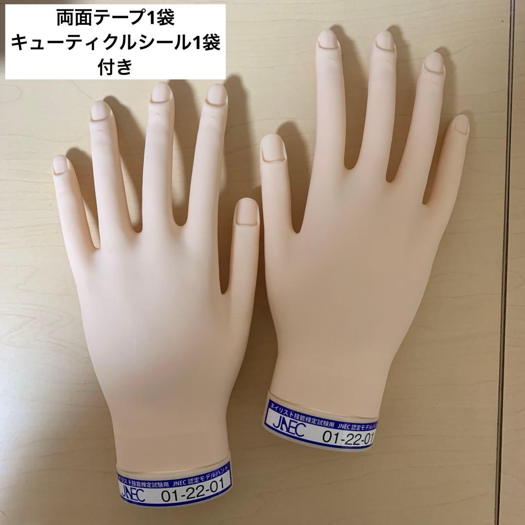【美品】JNEC認定モデルハンド　両面テープ、キューティクルシール付き