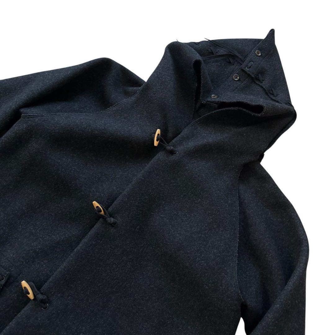 【未使用級】Jipijapa ヒピハパ ダッフルコート 編み込みデザイン 黒 3