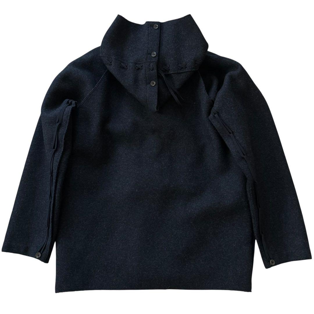 【未使用級】Jipijapa ヒピハパ ダッフルコート 編み込みデザイン 黒 3