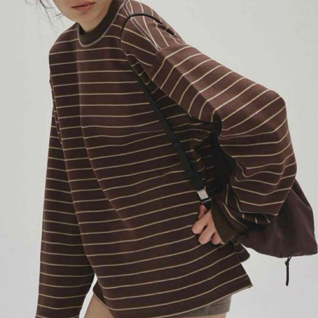 TODAYFUL トゥデイフル Border Long T-shirts チョコ