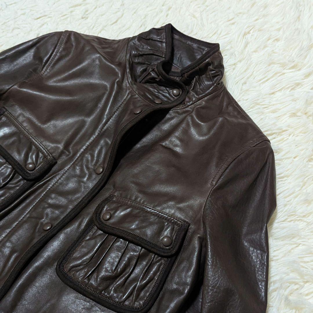 美品✨バリー　ラムレザー　ジャケット　ライダース　ブラウン　40サイズ