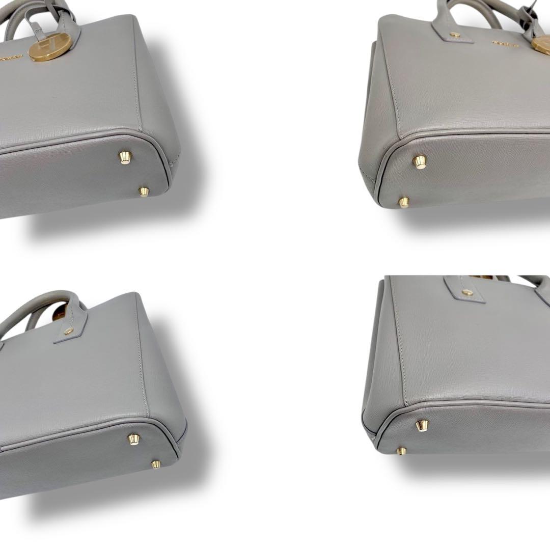 極美品✨フルラ リンダ 2way ハンドバッグ ショルダー レザー グレー