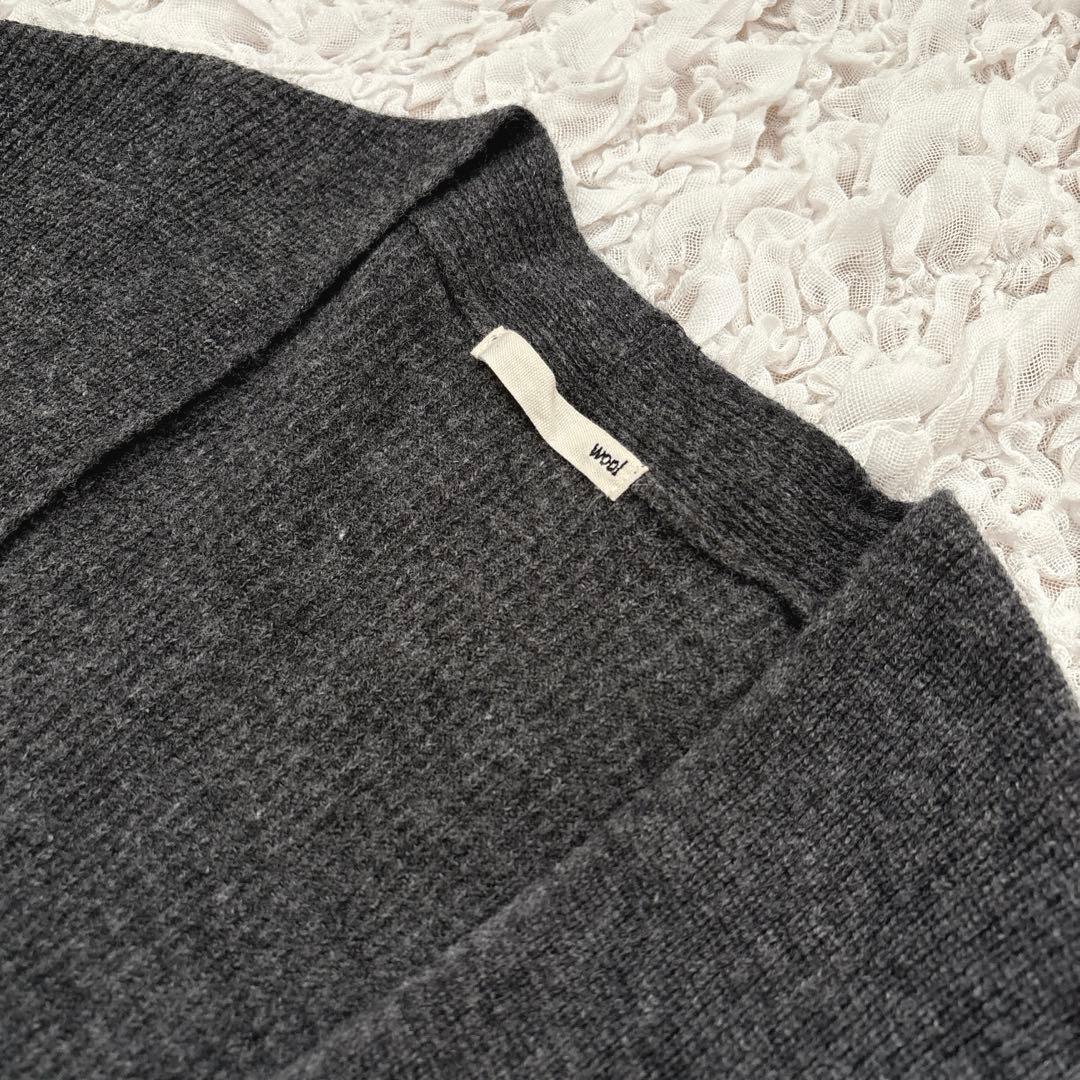 シロワン様　エヴァムエヴァ　ウール畦ロングベスト　wool 100%