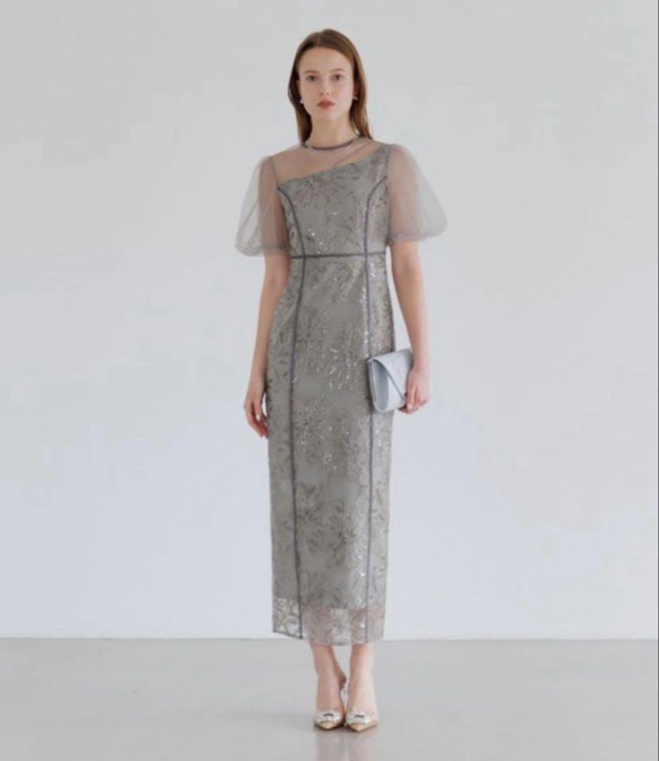 【新品】Lejaアシンメトリー ワンピースドレス 結婚式 パーティー タグ付