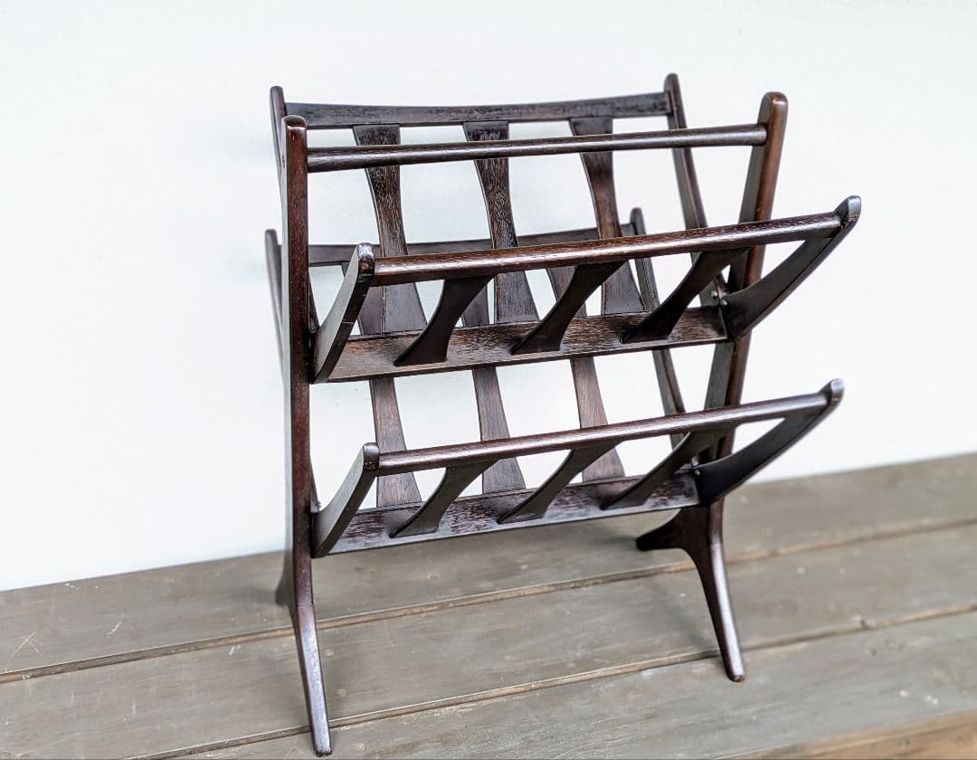 オールドマルニ　マガジンラック　2段　ヴィンテージ　マルニモッコウ　昭和レトロ