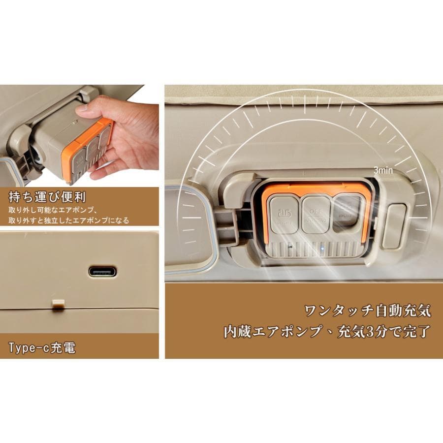 エアーベッド 電動ポンプ空気エアベッド PVC素材 (ダブル厚さ40cm)